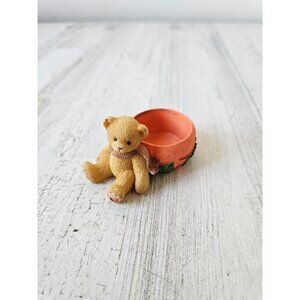 Cherished teddies Priscilla Hillman teddy bear mini pumpkin‎ trinket box jewelry